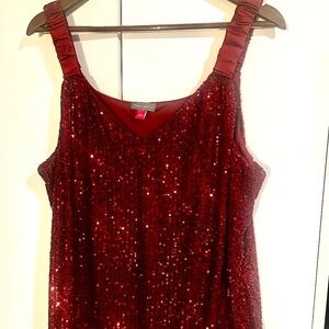 Large Red Sequin Vince Camuto top